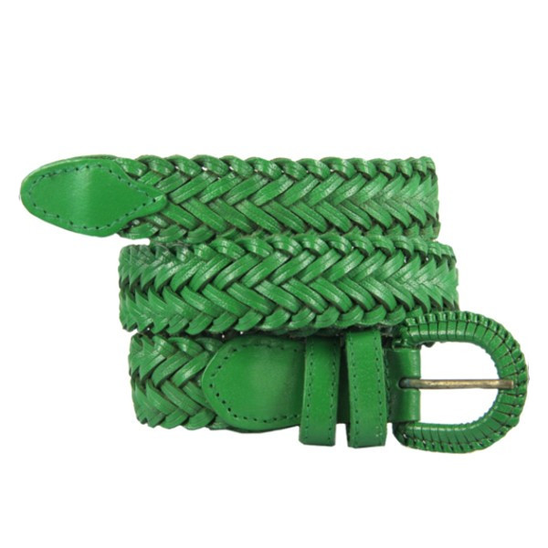 Ceinture en cuir Pomme ceinture en cuir tressée jaune