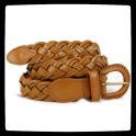 Ceinture artisanale en cuir de couleur Camel