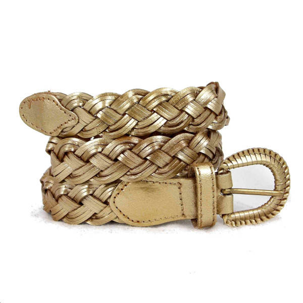 Ceinture en cuir pour femme or