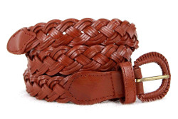 Ceinture en cuir de couleur taupe