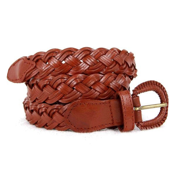 Ceinture en cuir de couleur taupe