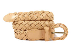 ceinture en cuir tressé beige