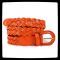 miniature ceinture en cuir tressée orange