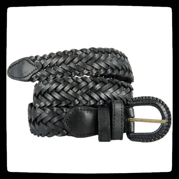 Ceinture en cuir Noir Ceinture en cuir tressé noir