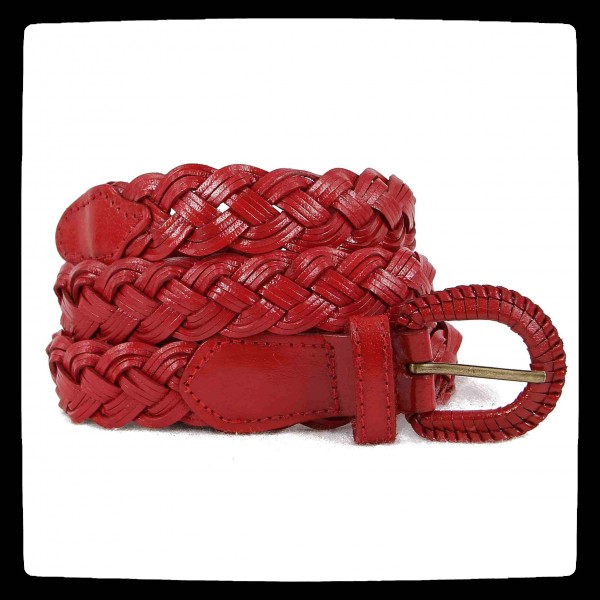 ceinture rouge cuir