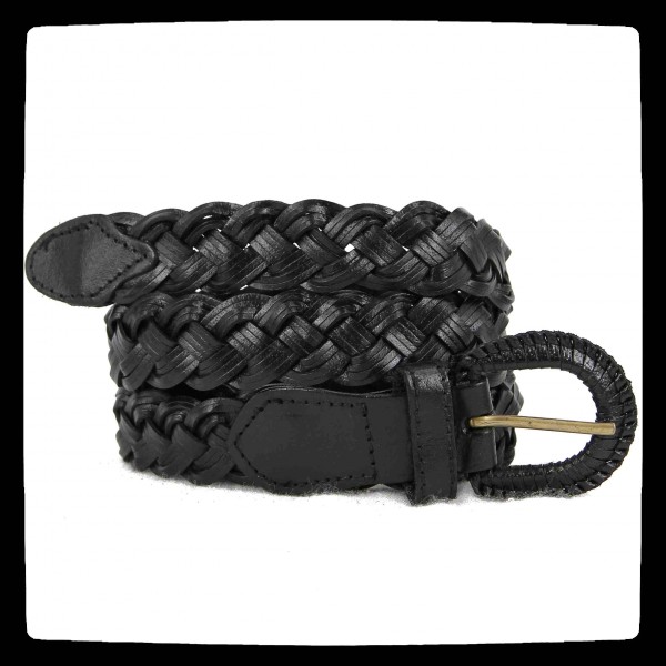 ceinture cuir tressee